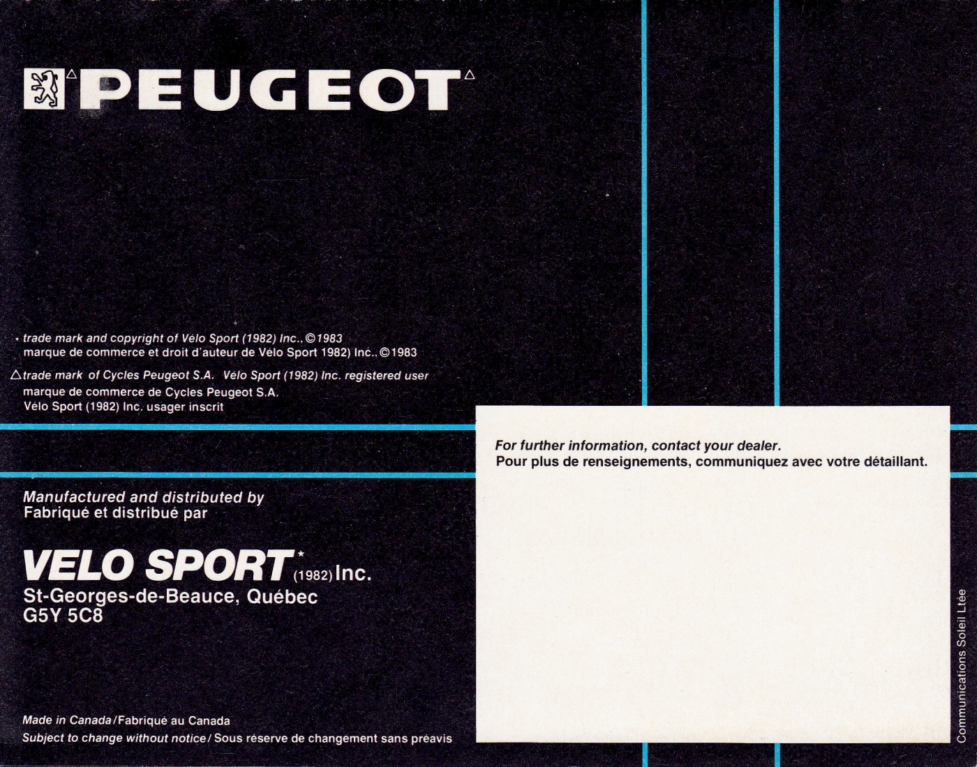 Peugeot catalog (1982-1983)