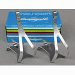 <------------------ SOLD ------------------> Campagnolo aluminum alloy toe clips - Medium (NOS)