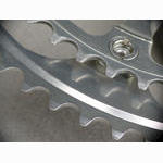 <------------------ SOLD ------------------> Stronglight 107 crankset - 42/52 double - 144 mm BCD (NOS / USED)