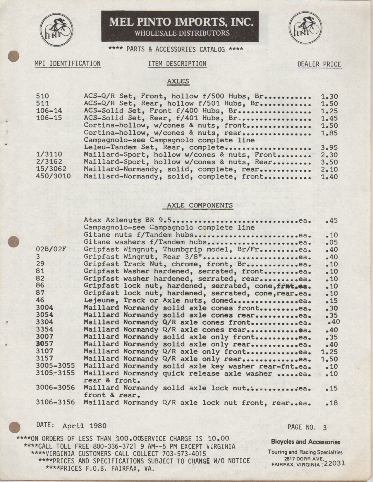 Mel Pinto Imports / MPI catalog (1980)