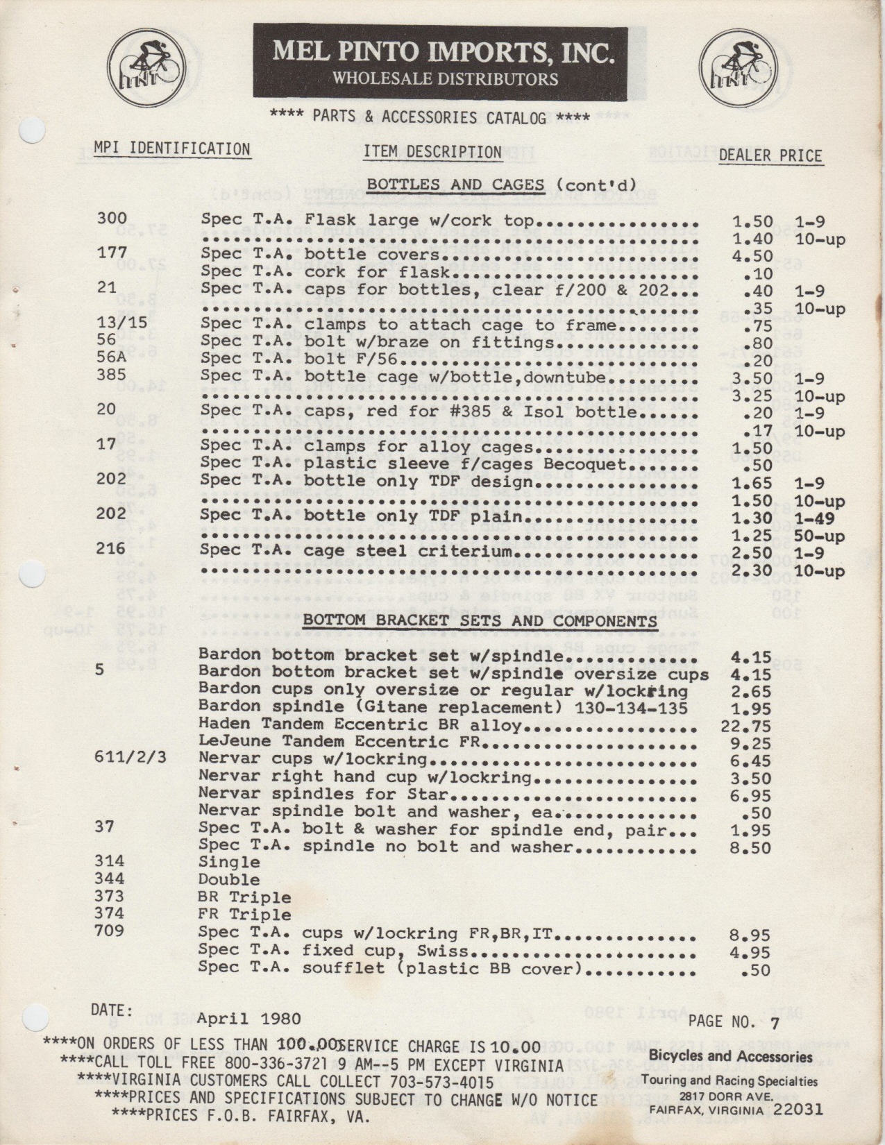 Mel Pinto Imports / MPI catalog (1980)