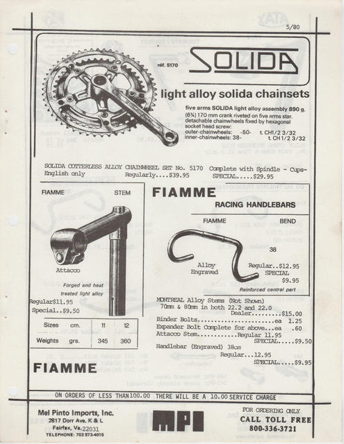 Mel Pinto Imports / MPI catalog (1980)