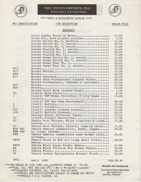 Mel Pinto Imports / MPI catalog (1980)