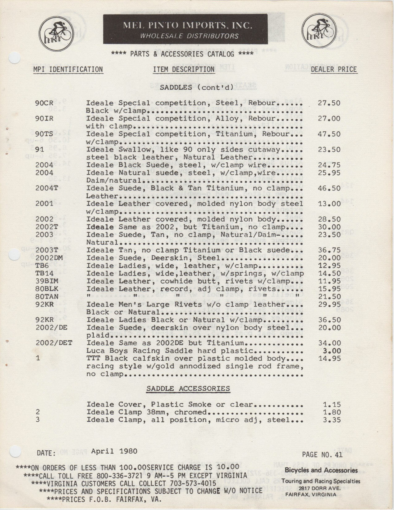 Mel Pinto Imports / MPI catalog (1980)