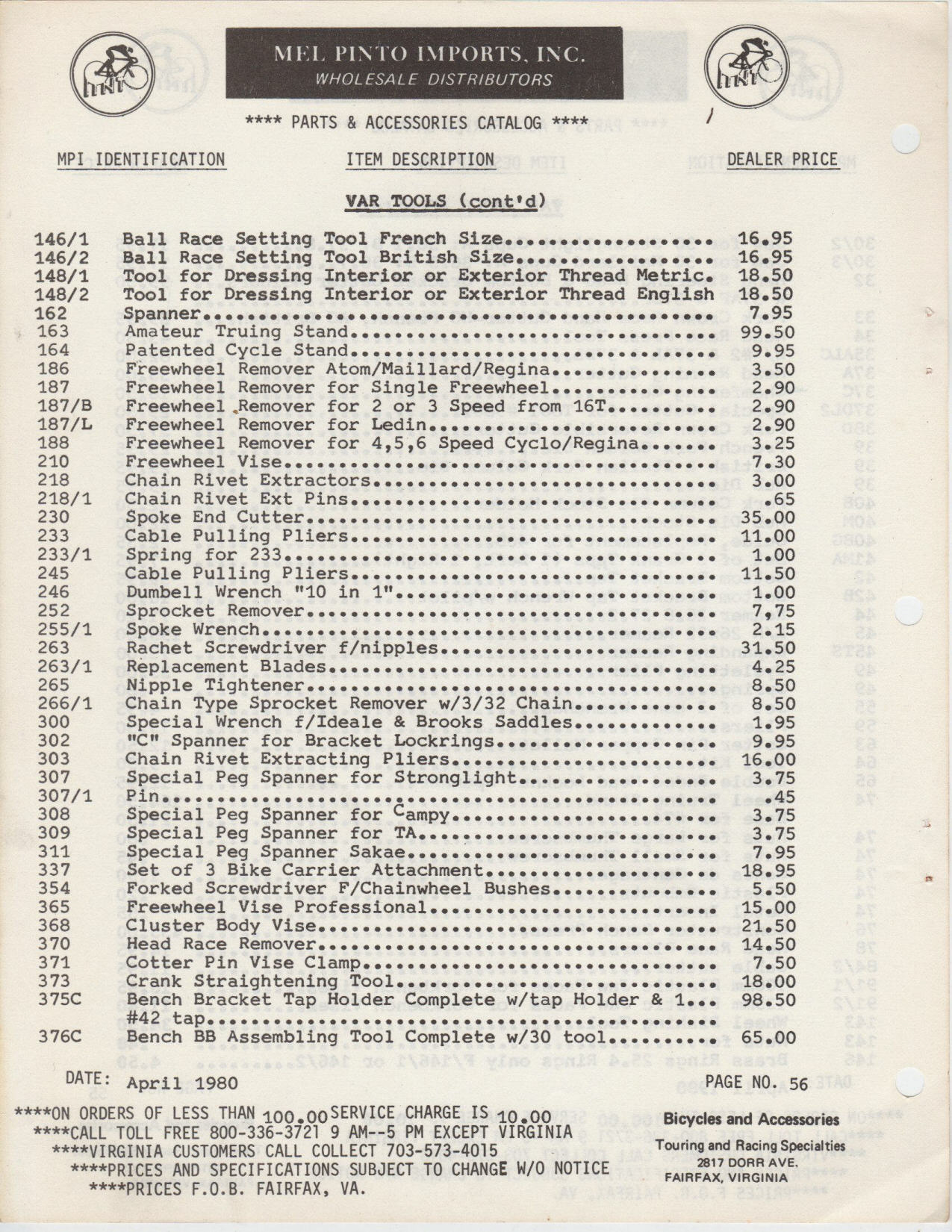 Mel Pinto Imports / MPI catalog (1980)