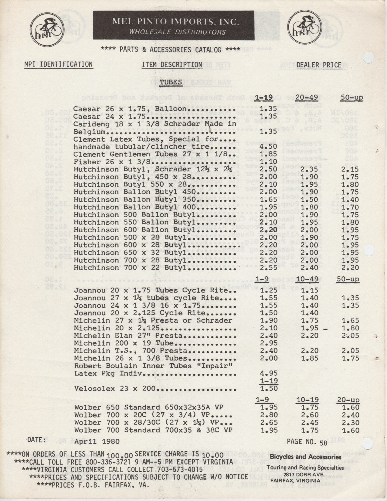 Mel Pinto Imports / MPI catalog (1980)