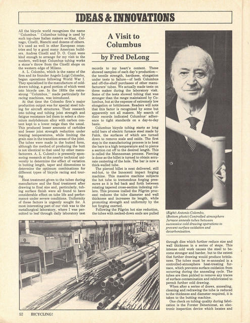 <------ Bicycling Magazine 07-1976 ------> A Visit To Columbus