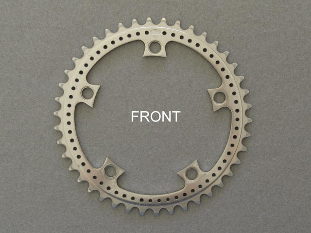 <------------------ SOLD ------------------> Stronglight model 105 bis chain ring - 42 tooth - 122 mm BCD (USED)
