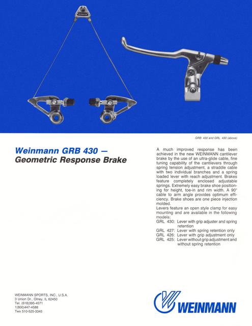 Weinmann GRB 430 brakeset flyer (1987)