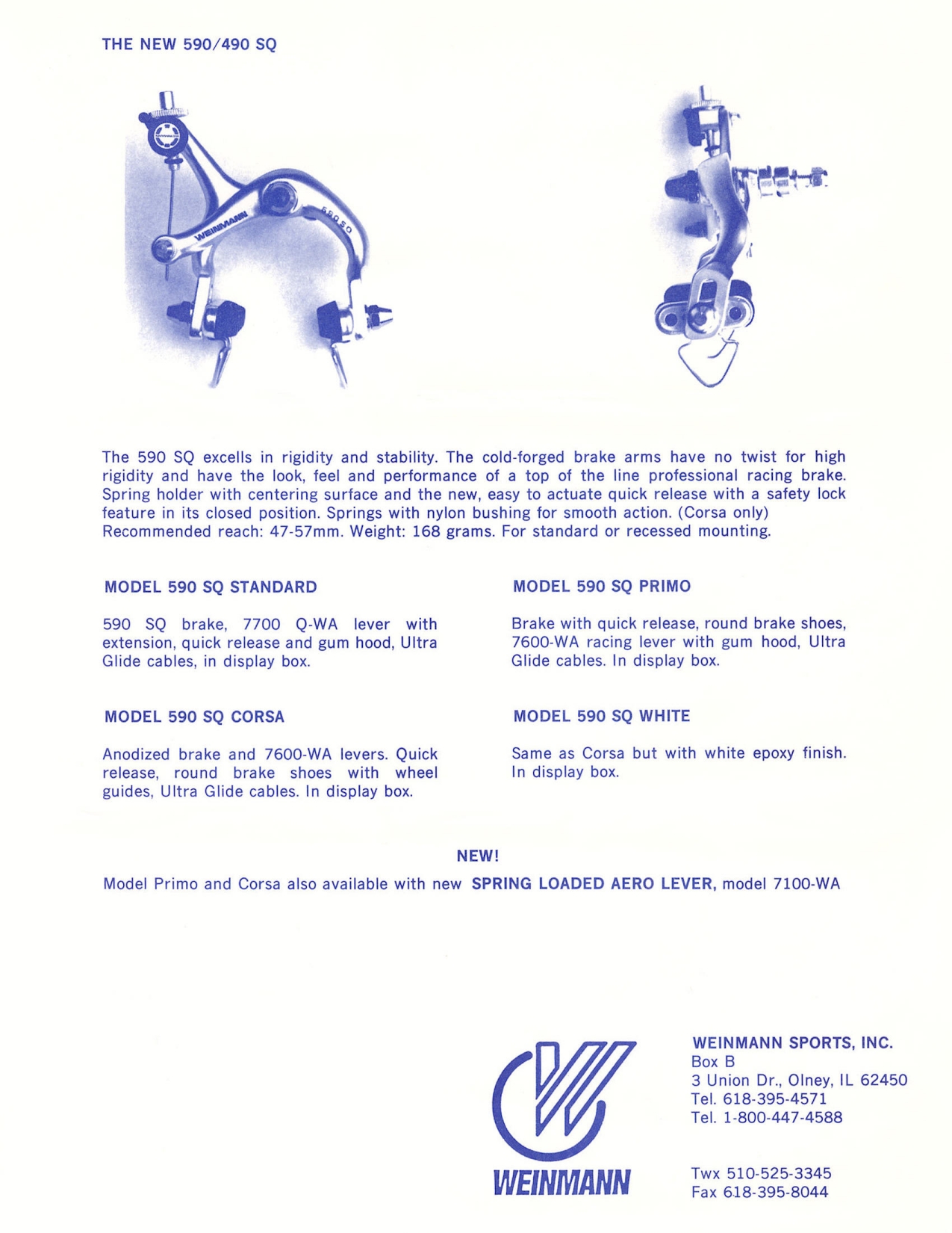 Weinmann 590 / 490 SQ brake caliper flyer (1987)