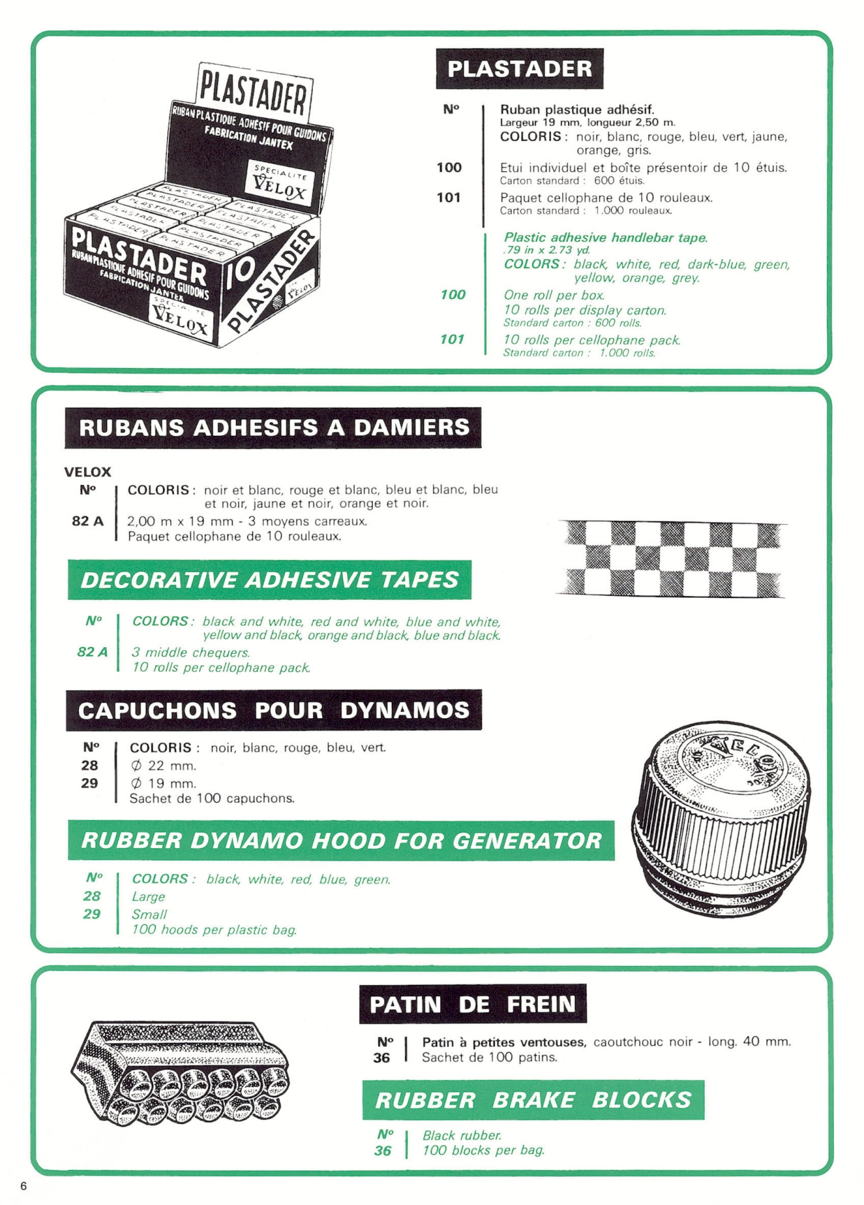 Velox / Tressostar / Tressorex / Tresseol / Guidoline / Plastilac catalog (1985)