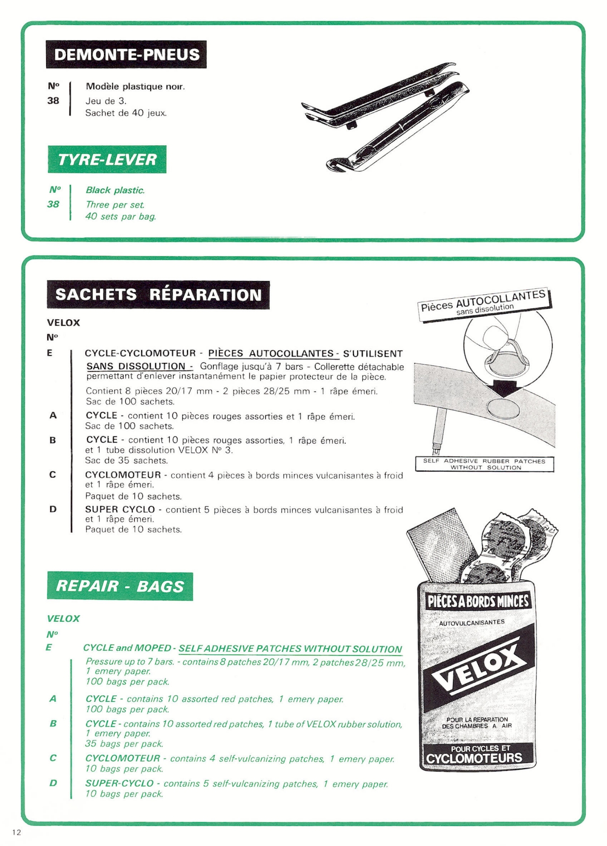 Velox / Tressostar / Tressorex / Tresseol / Guidoline / Plastilac catalog (1985)