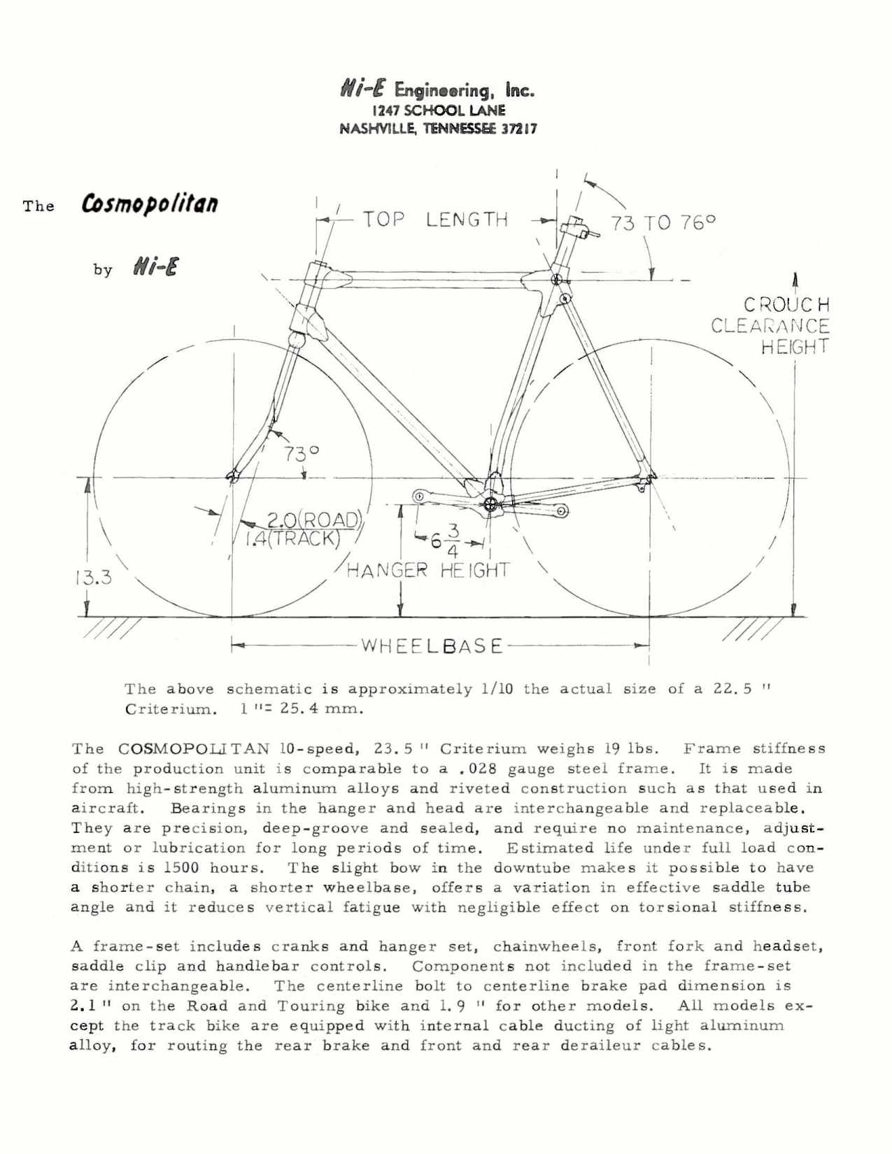 Hi-E Cosmopolitan specifications (1972)