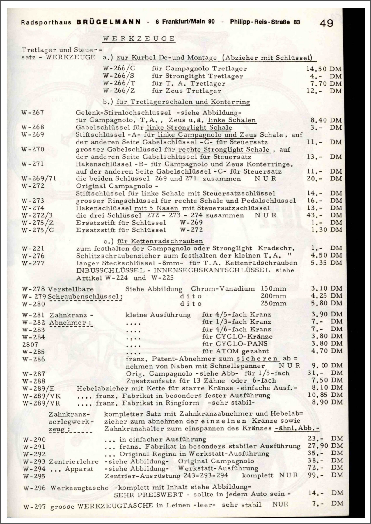 Brügelmann catalog (1972)