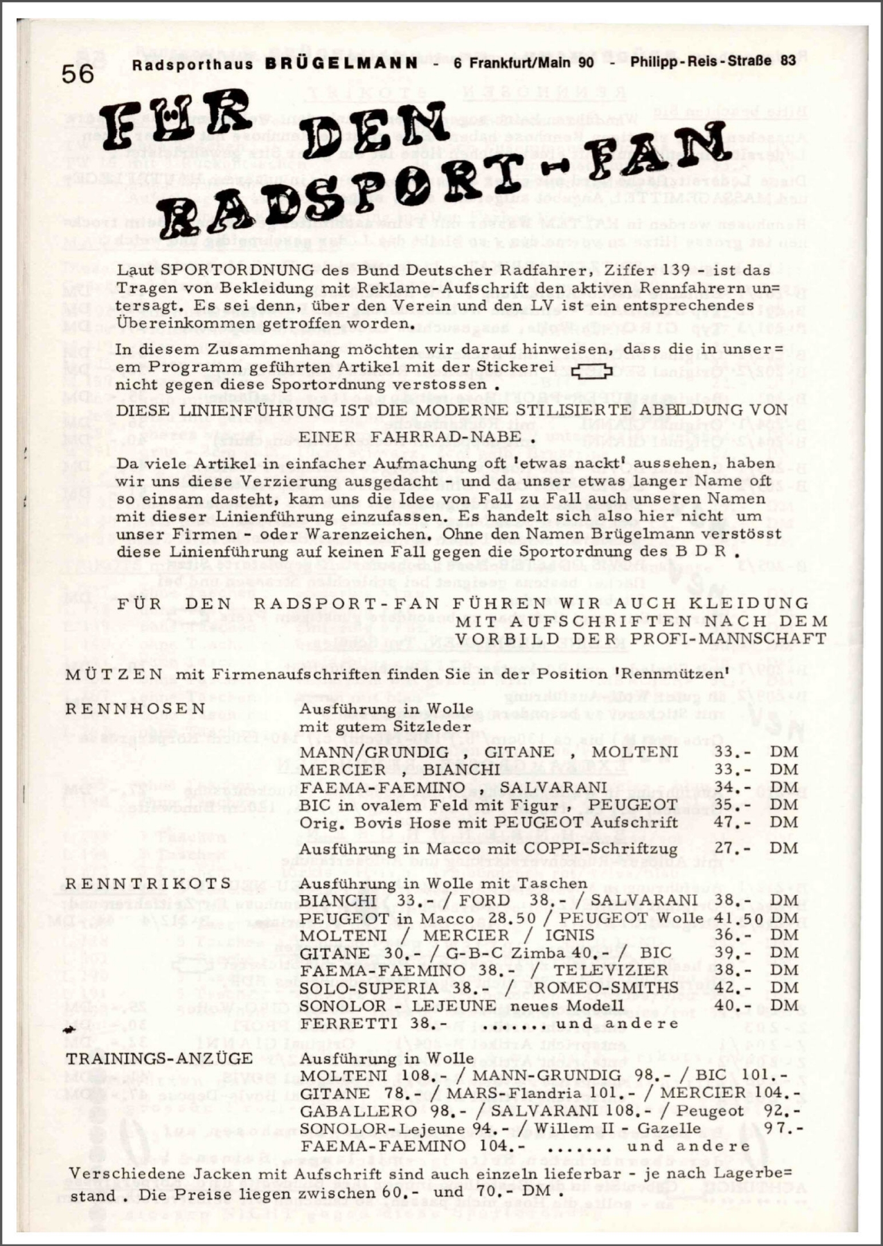 Brügelmann catalog (1972)