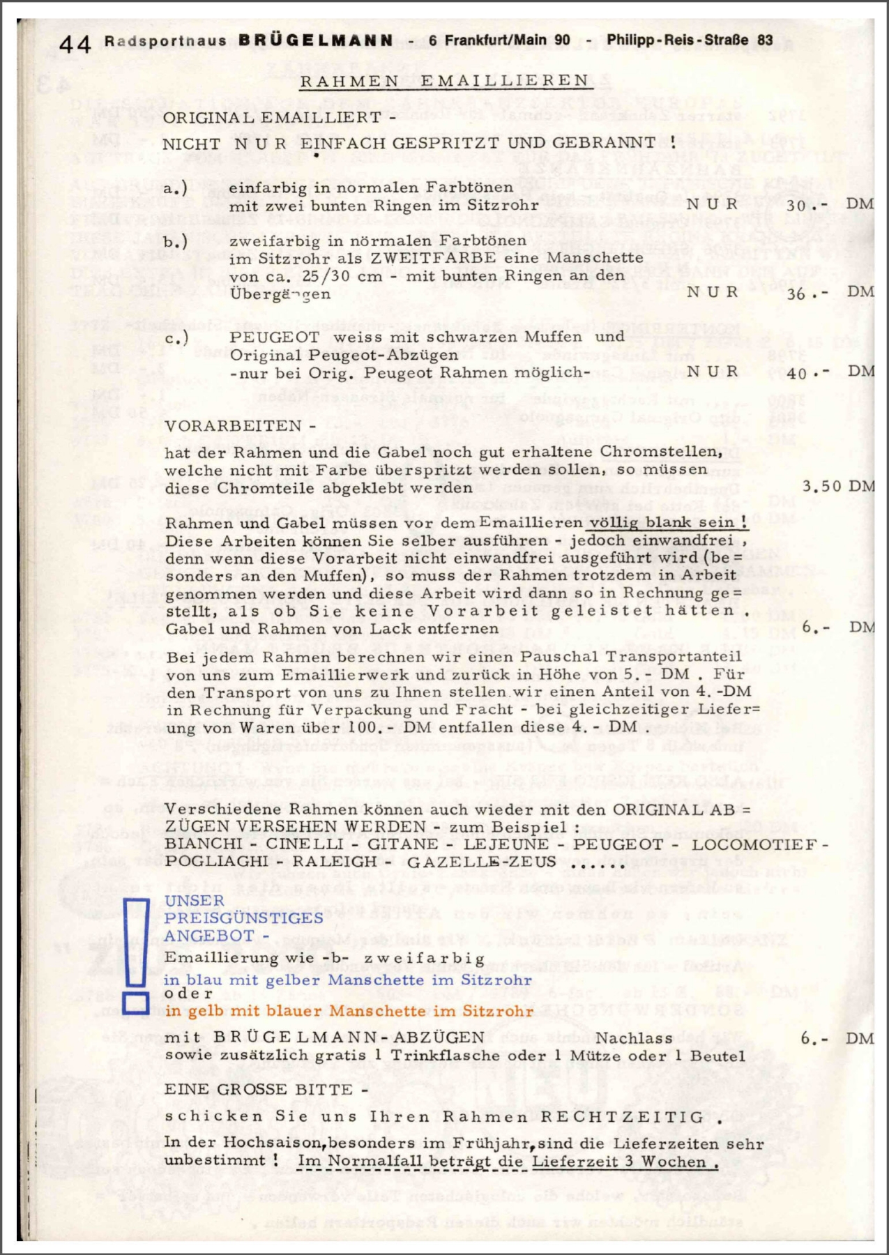 Brügelmann catalog (1973)