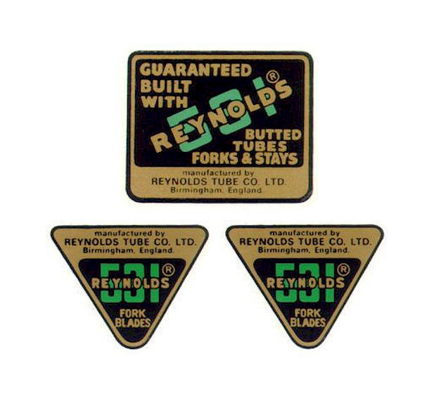 Reynolds 531 Decals - English (1975-1977)