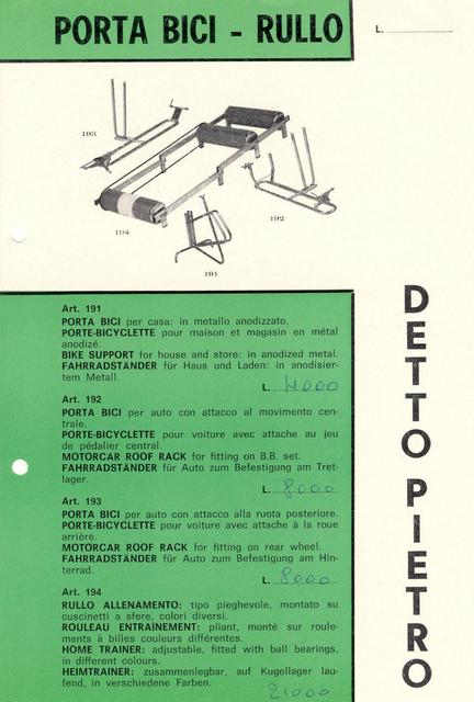 Detto Pietro catalog (1970's)