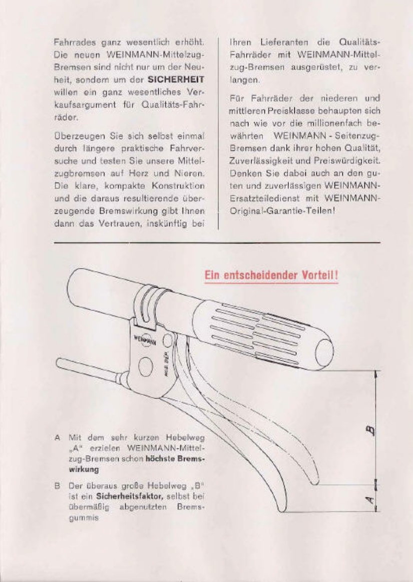 Weinmann 801 / 951 brake caliper instructions (09-1962)