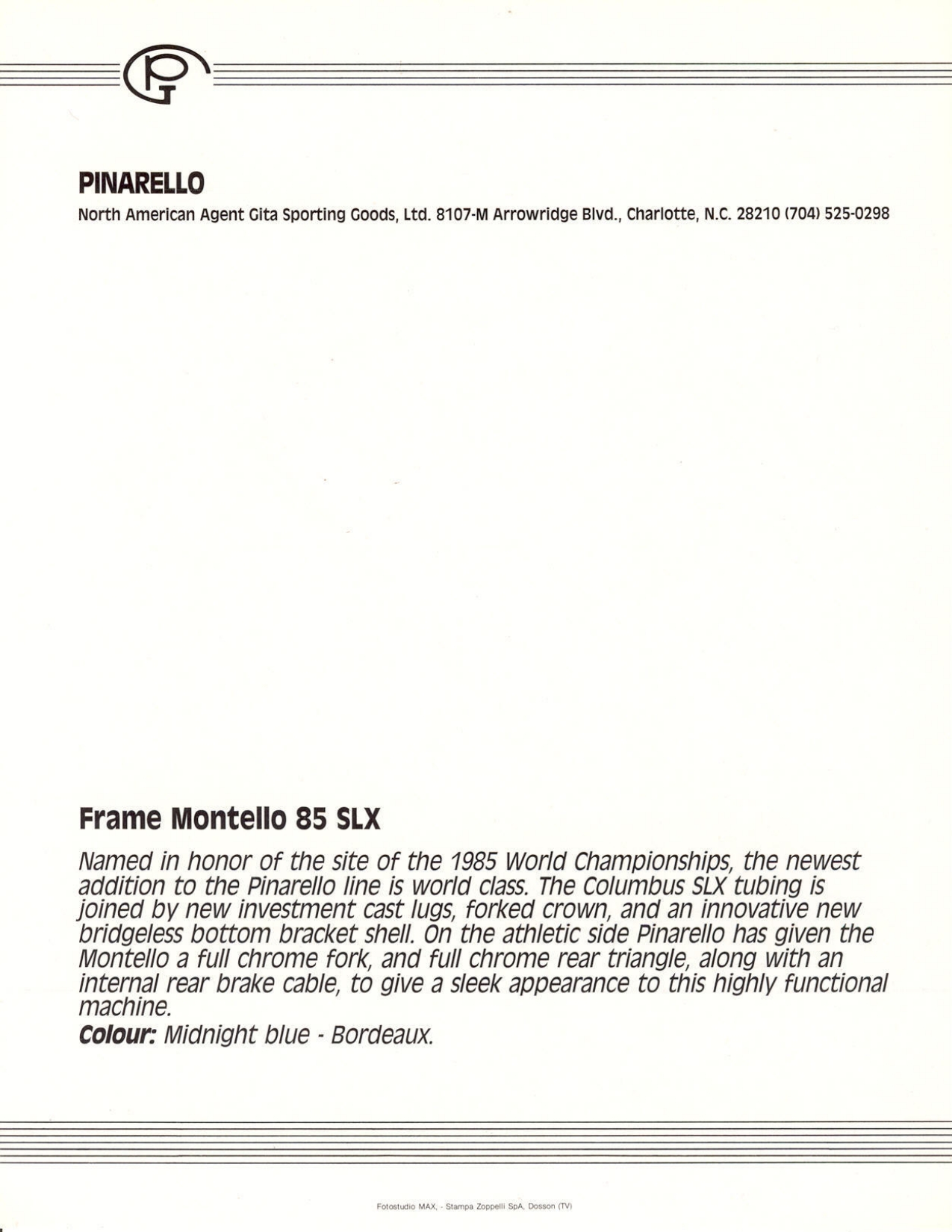 Pinarello catalog (1985)