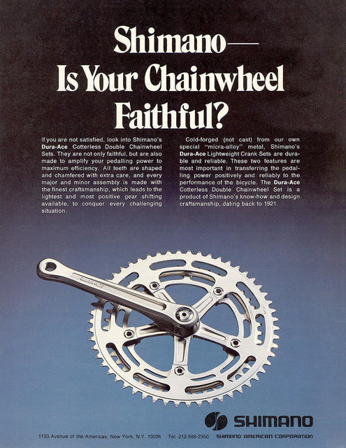 Shimano Dura-Ace crankset advertisement (10-1973)