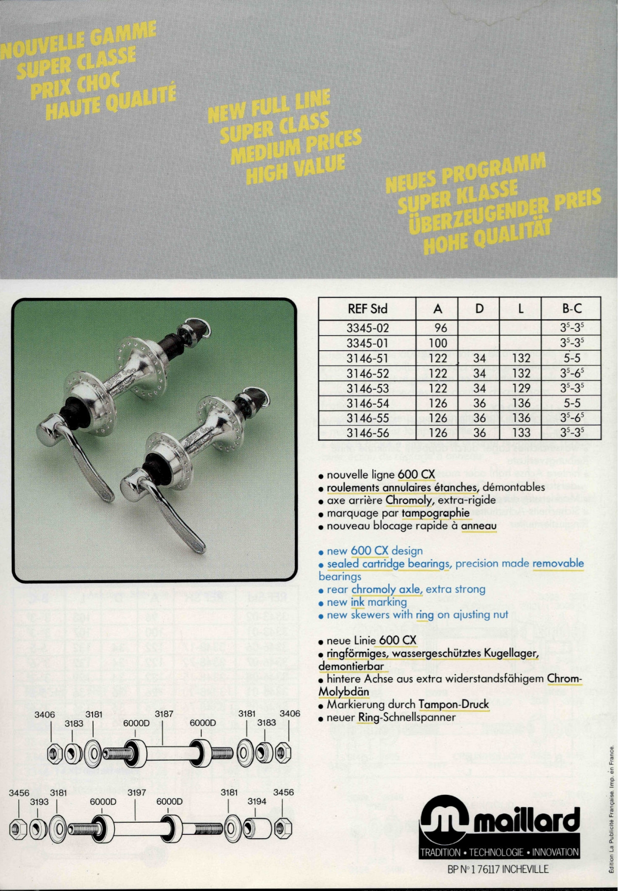 Maillard 600 CX hubset catalog (1985)