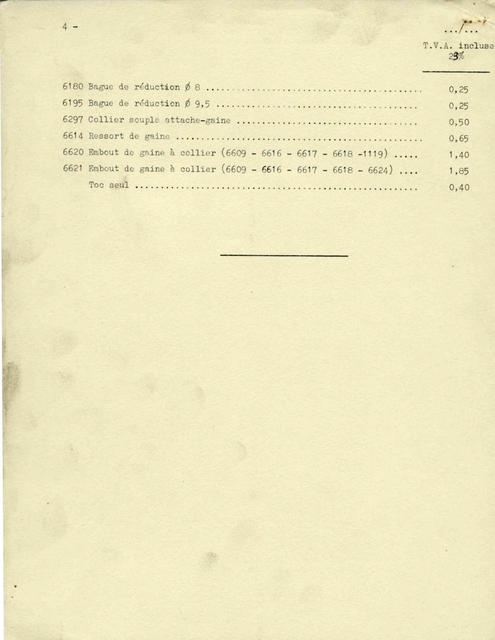 Huret price list (11-1970)