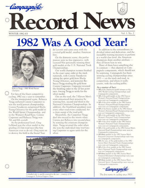 Campagnolo Record News -----------------> Volume 1 / Number 2 (02-1983)