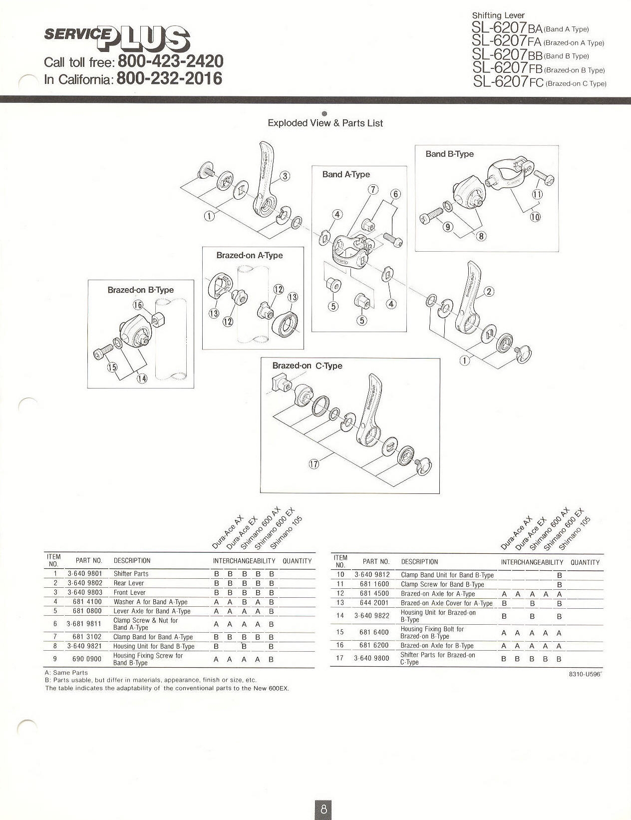 Shimano 600 EX catalog  (11-1983)