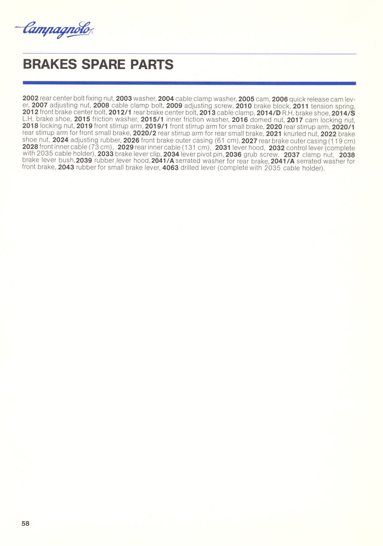 Campagnolo catalog # 18 (12-1985)