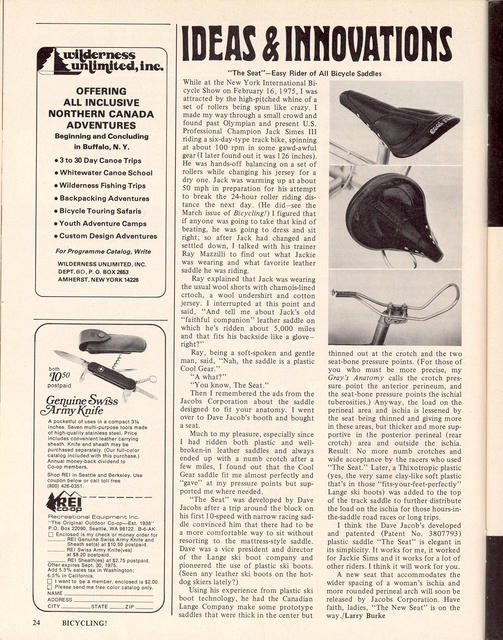 <------ Bicycling Magazine 06-1975 ------> Ideas & Innovations