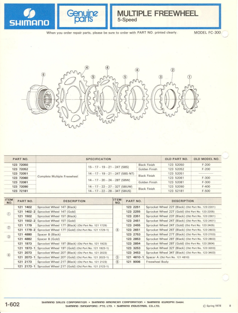 Shimano parts catalog  (04-1979)