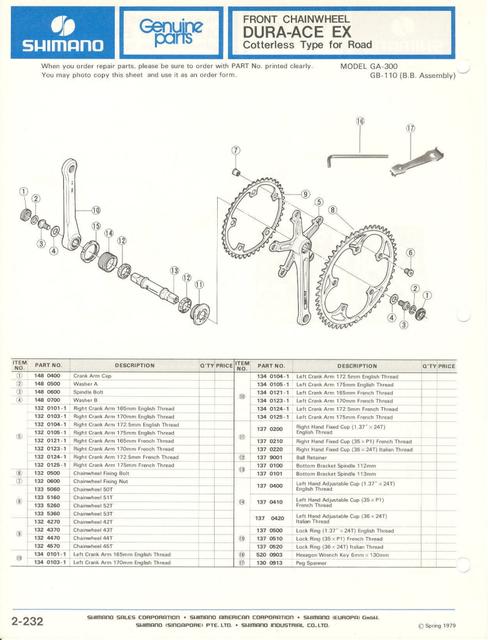 Shimano parts catalog  (04-1979)