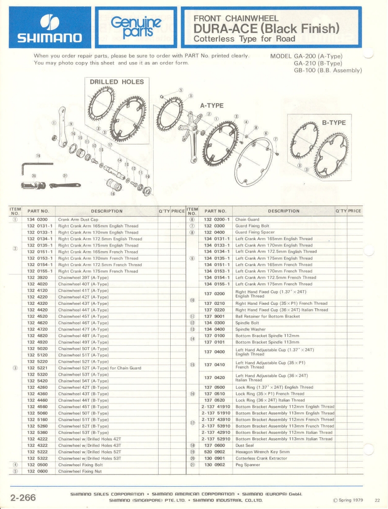 Shimano parts catalog  (04-1979)