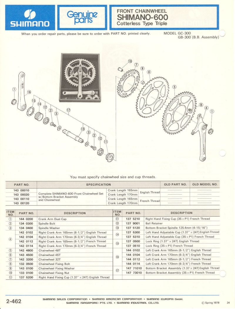 Shimano parts catalog  (04-1979)