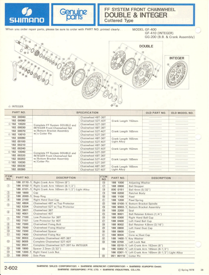 Shimano parts catalog  (04-1979)