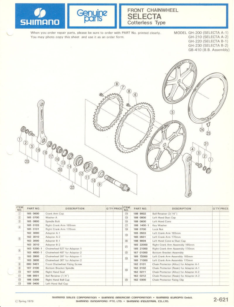 Shimano parts catalog  (04-1979)