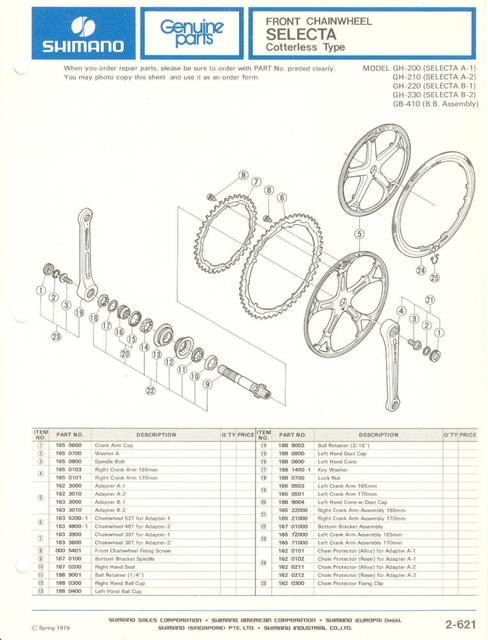 Shimano parts catalog  (04-1979)