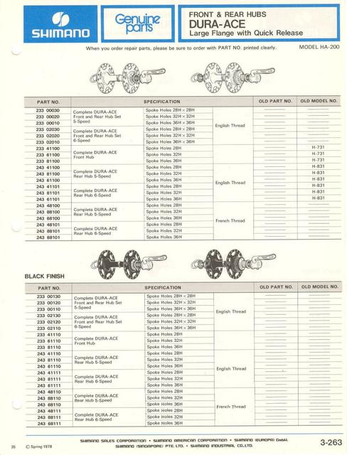 Shimano parts catalog  (04-1979)