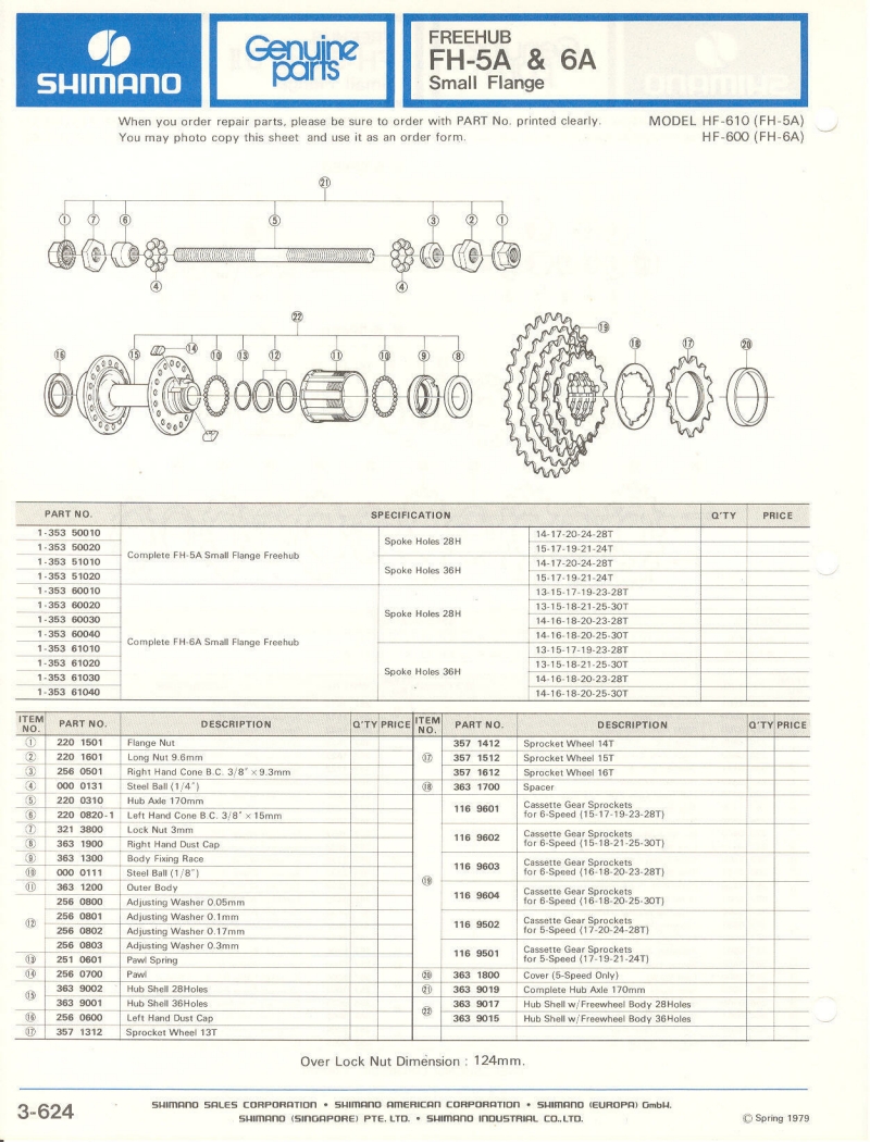 Shimano parts catalog  (04-1979)