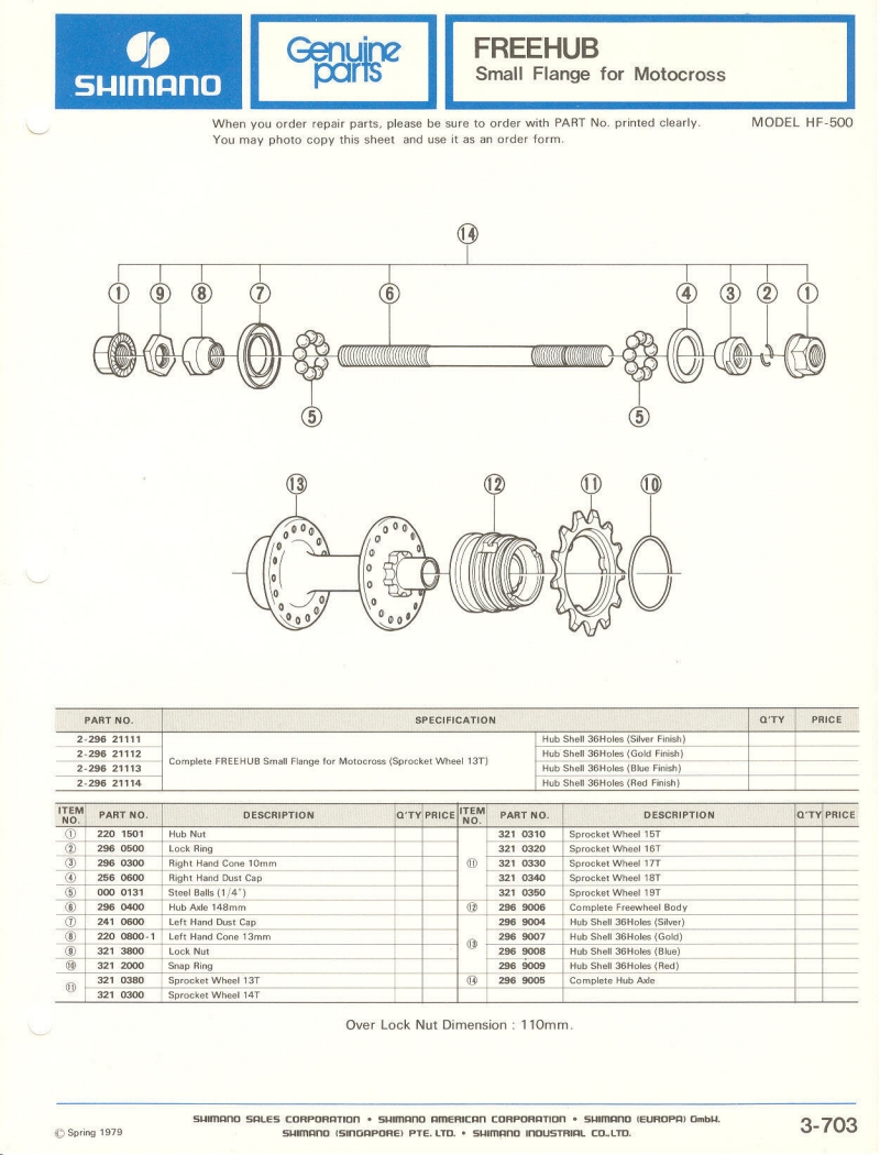 Shimano parts catalog  (04-1979)