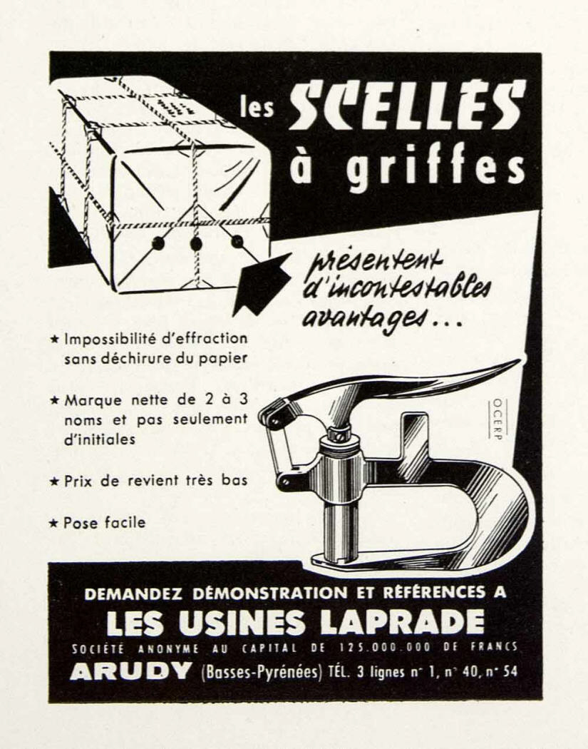 Usines Laprade / Arudy advertisement (1953)