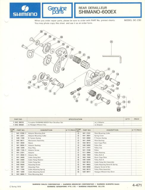 Shimano parts catalog  (04-1979)