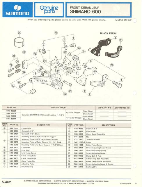 Shimano parts catalog  (04-1979)