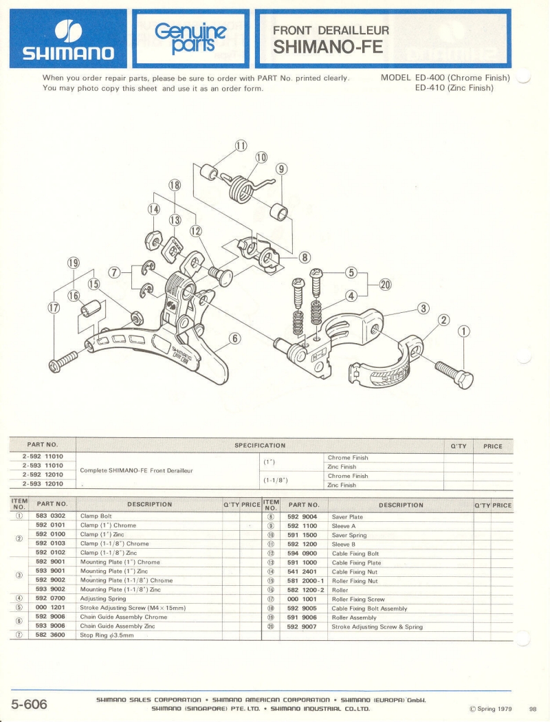 Shimano parts catalog  (04-1979)