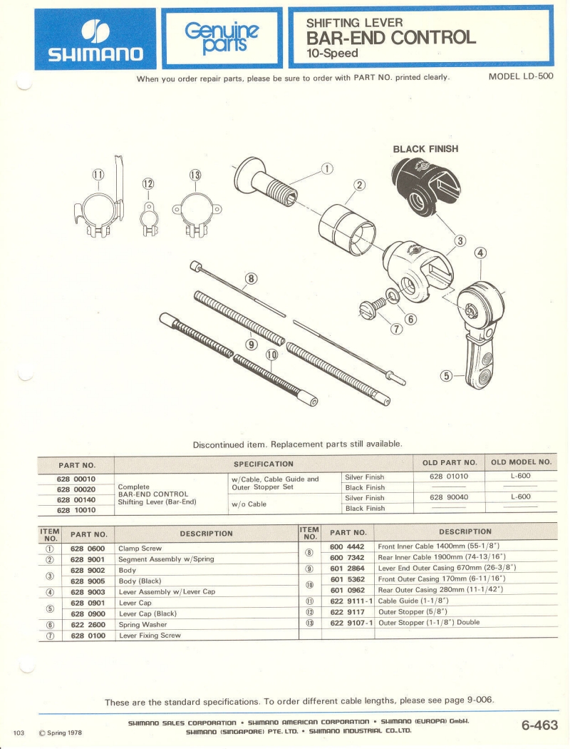 Shimano parts catalog  (04-1979)