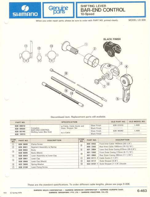 Shimano parts catalog  (04-1979)