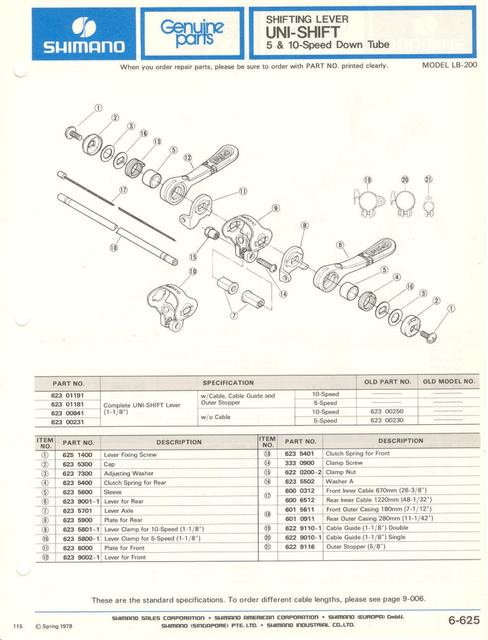 Shimano parts catalog  (04-1979)