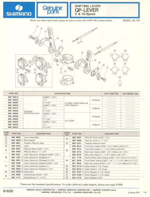 Shimano parts catalog  (04-1979)