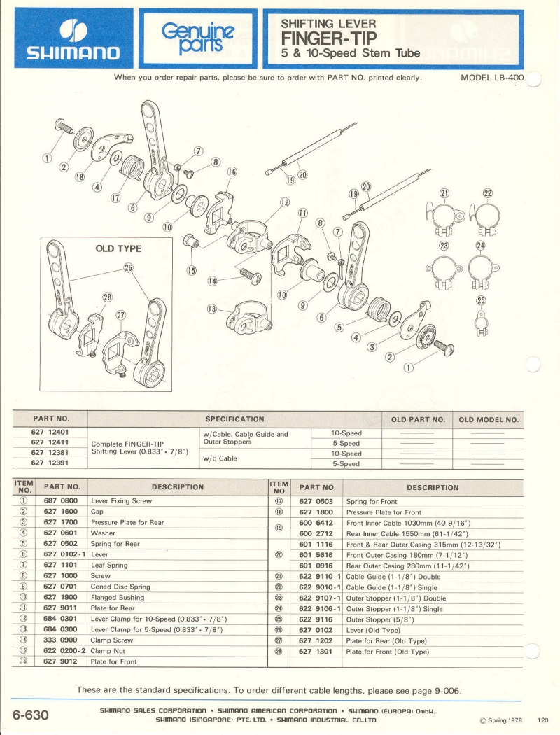 Shimano parts catalog  (04-1979)